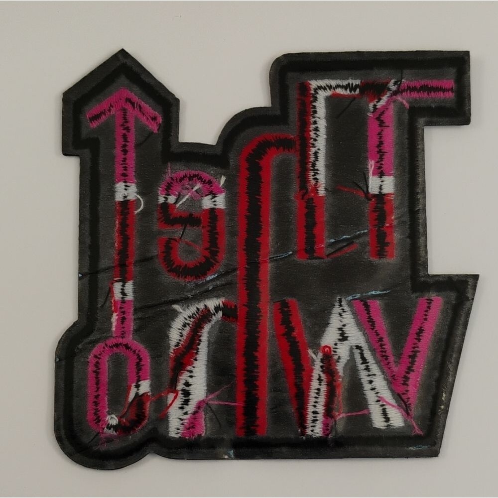 The Who Iron On Embroidered Patch Pink and White on Black background - Picture 6 of 10